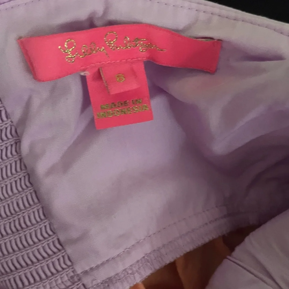 Lily Pulitzer Anlee Tie Strap Top Purple Iris PB Bellini Colorblock Size 8
